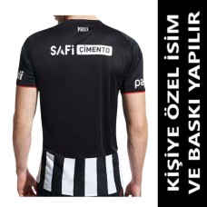 Beşiktaş Siyah Beyaz 2025-2026 Yetişkin Kişiye Özel İsim ve Numara Baskılı Futbol Forması